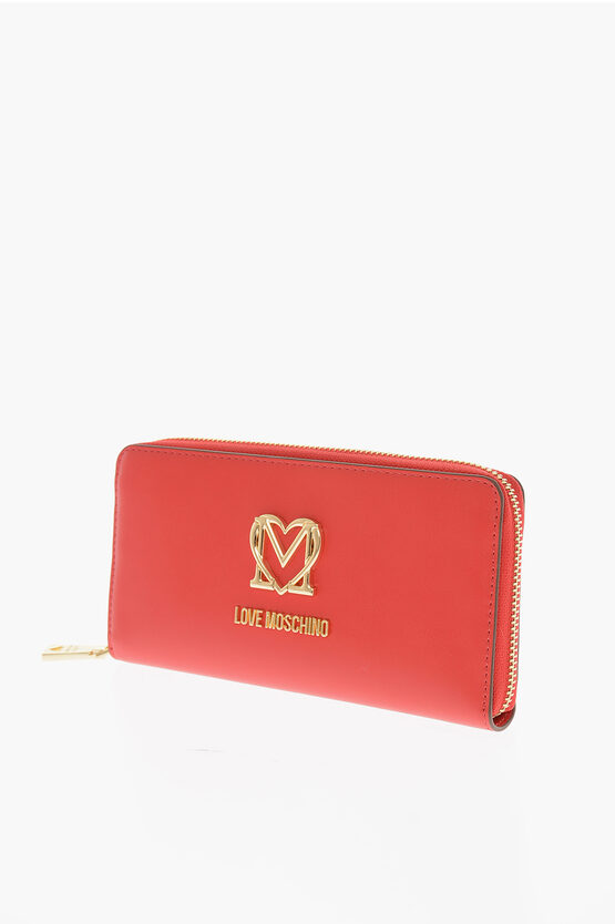 Moschino LOVE Patent Faux Leather Wallet with Golden Logo women Glamood Outlet