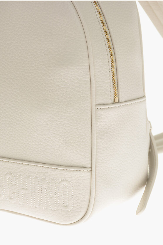 LOVE Pebbled Faux Leather Backpack with Embossed Logo