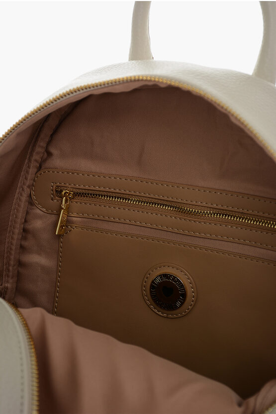 LOVE Pebbled Faux Leather Backpack with Embossed Logo