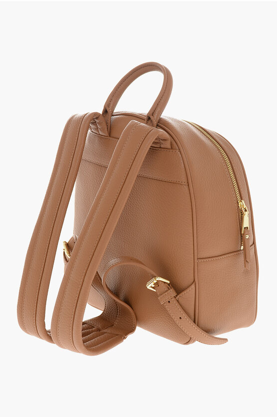 LOVE Pebbled Faux Leather Backpack with Embossed Logo