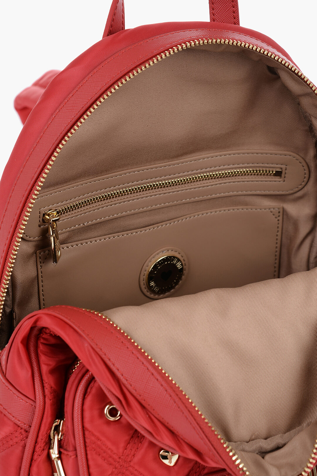 Moschino LOVE Quilted Backpack with Metallic Applications