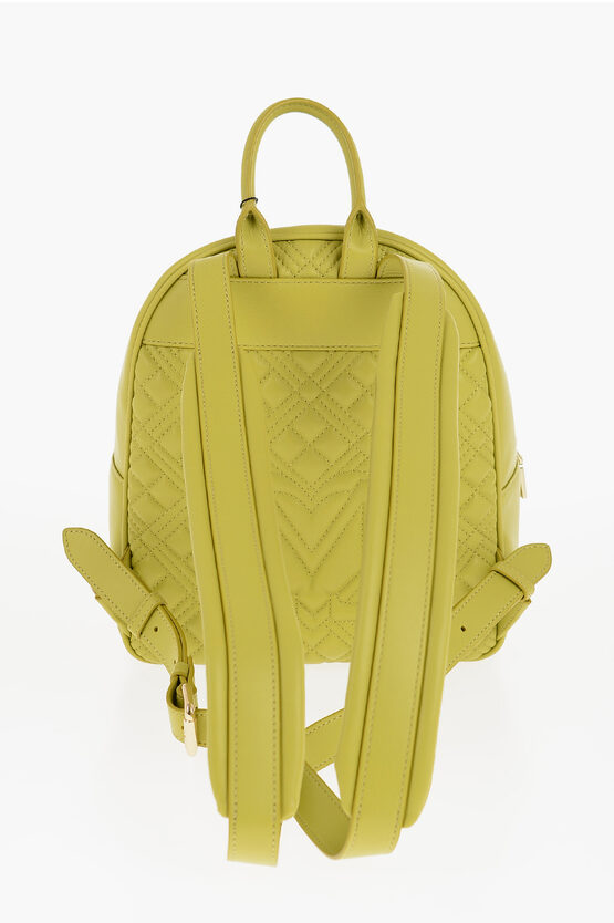 LOVE Quilted Faux Leather Backpack with Gold Logo