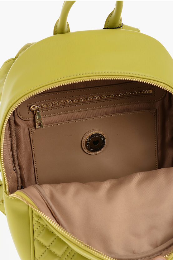 LOVE Quilted Faux Leather Backpack with Gold Logo