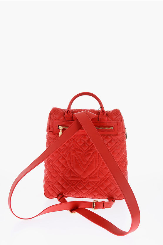 LOVE Quilted Faux Leather Backpack with Golden Logo