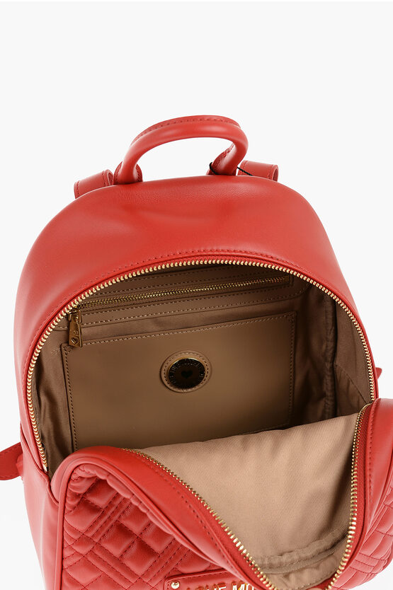 LOVE Quilted Faux Leather Backpack with Golden Logo