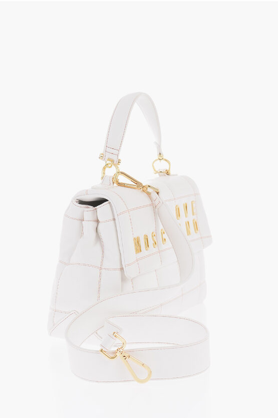 0500~LOVE Quilted Faux Leather Bag with Gold-Tone Details and Removable Strap main image 0