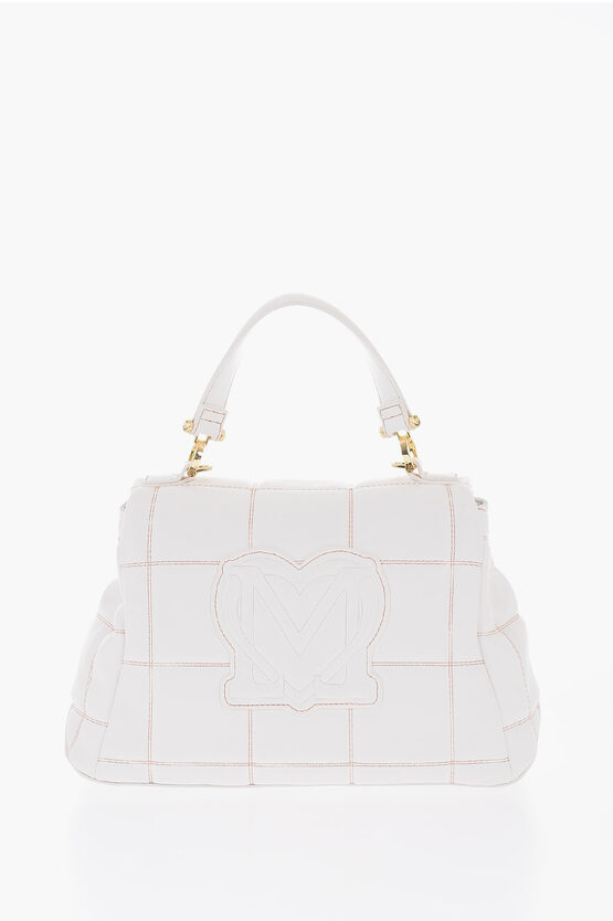 3300~LOVE Quilted Faux Leather Bag with Golden Chain and Heart Detail