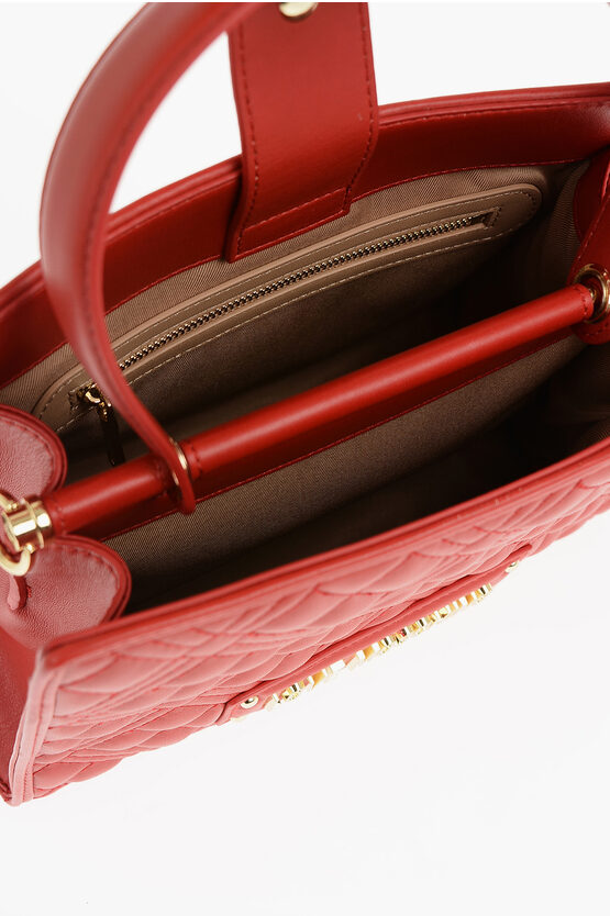 LOVE Quilted Faux Leather Bag with Removable Strap