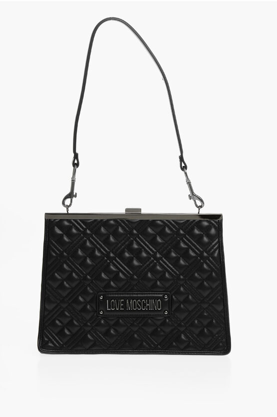 LOVE Quilted Faux Leather Crossbody Bag with Tone-on-Tone Logo