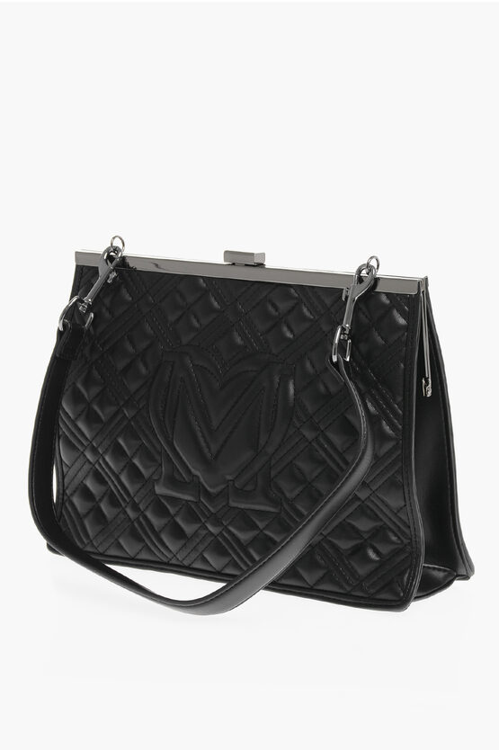 LOVE Quilted Faux Leather Crossbody Bag with Tone-on-Tone Logo