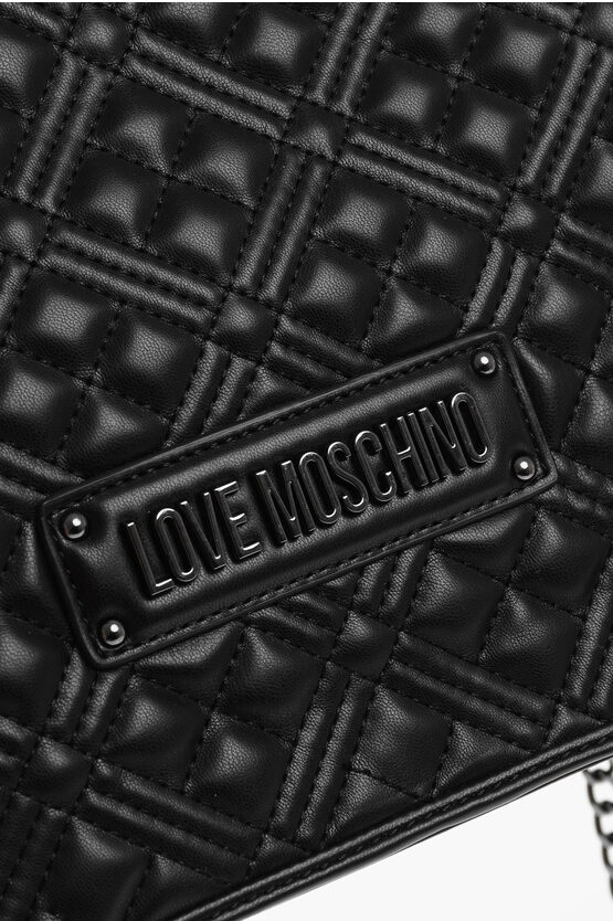 LOVE Quilted Faux Leather Crossbody Bag with Tone-on-Tone Logo