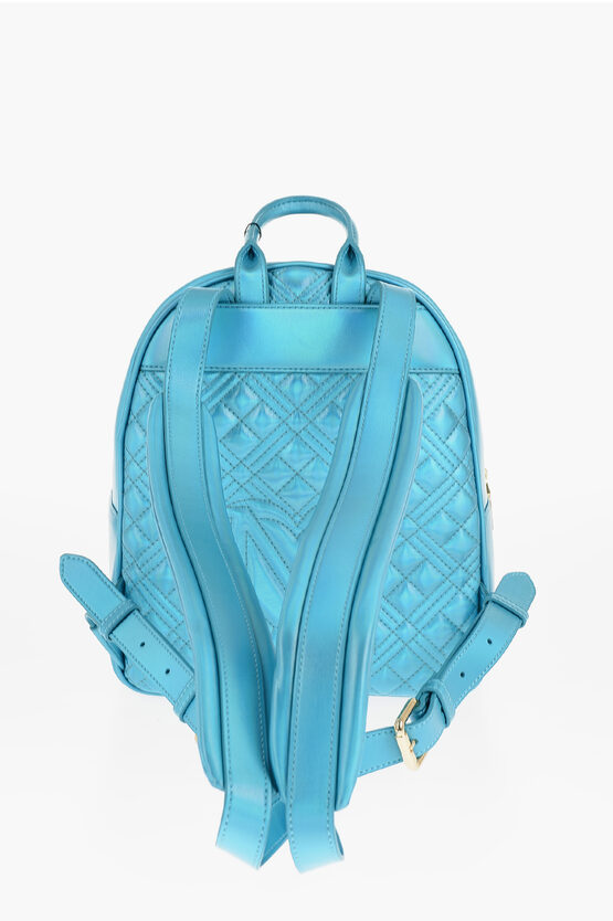 LOVE Quilted Laminated Faux Leather Backpack