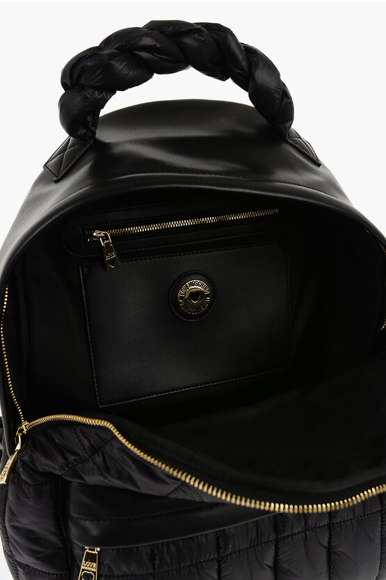  LOVE Quilted Nylon Backpack with Faux Leather Trims 