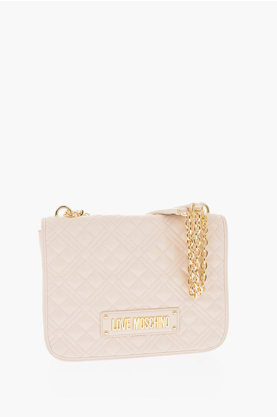 Moschino Love Quilted Shoulder Bag In Black
