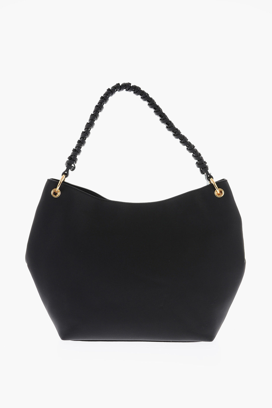 Moschino LOVE Rubberised Fabric Shoulder Bag with Front Monogram women