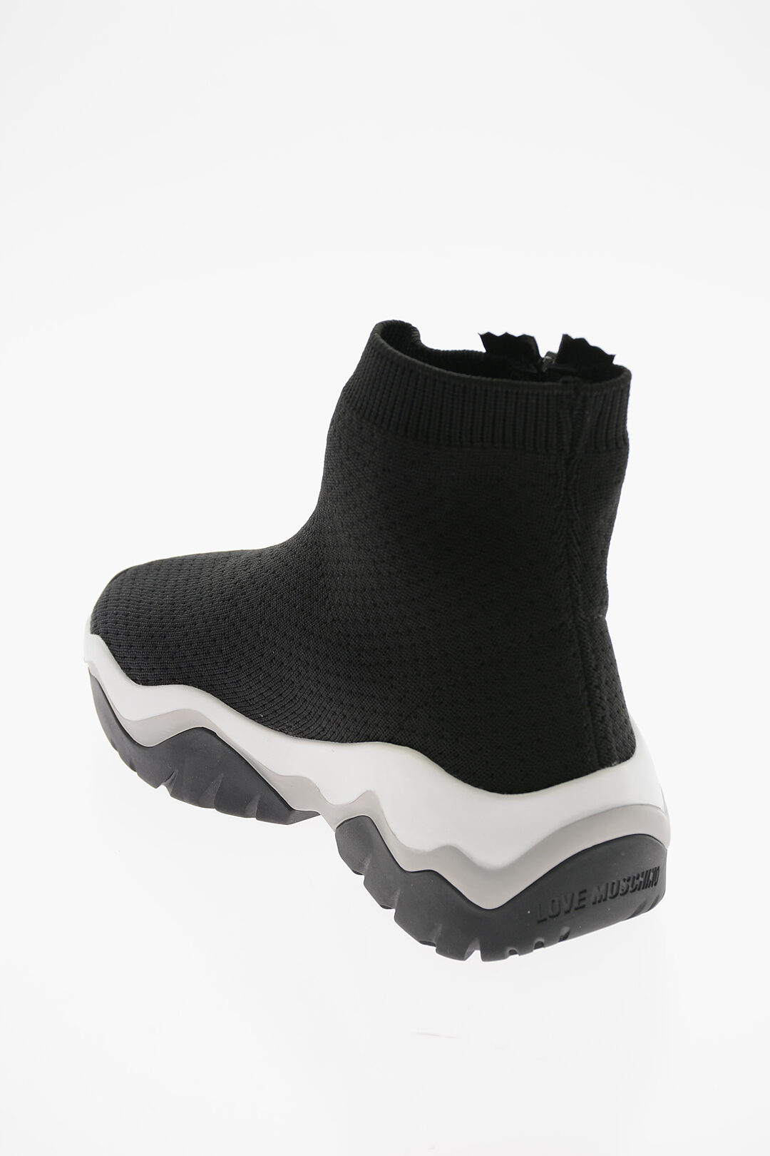 Moschino LOVE Sock HighTop Sneakers with Contrasting Logo and TwoTone