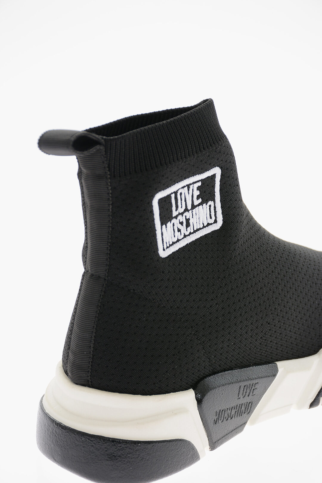 Moschino LOVE Sock HighTop Sneakers with Contrasting Logo and TwoTone