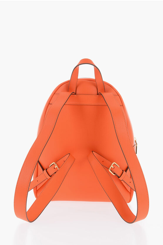 LOVE Solid Color Faux Leather Backpack with Golden Logo