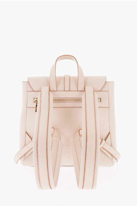 LOVE Solid Color Faux Leather Backpack with Golden Logo