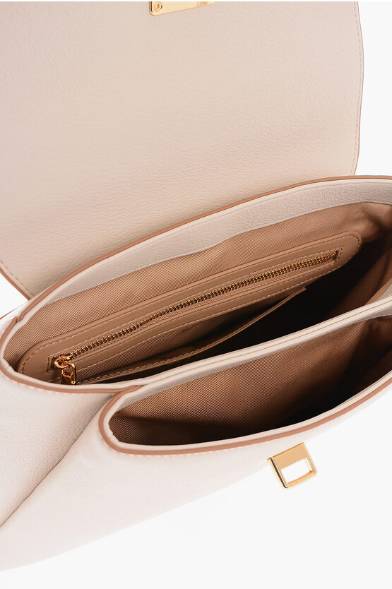 LOVE Solid Color Faux Leather Backpack with Golden Logo