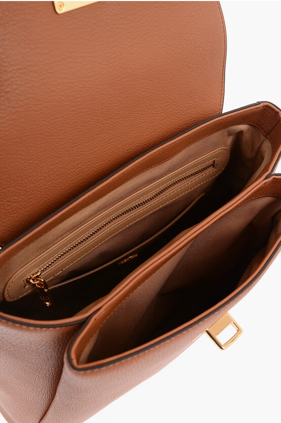  LOVE Solid Color Faux Leather Backpack with Golden Logo 