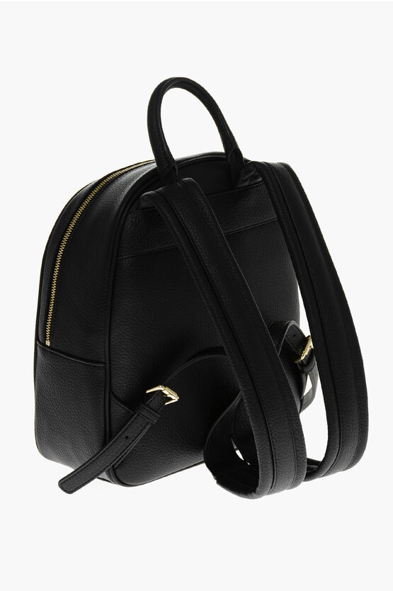 LOVE Textured Faux Leather Backpack with Embossed Logo