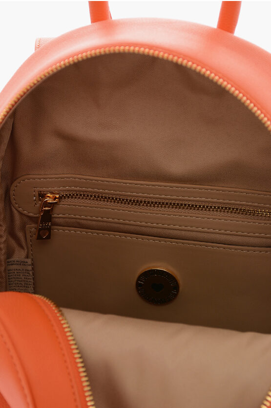 LOVE Textured Faux Leather Backpack with Golden Logo