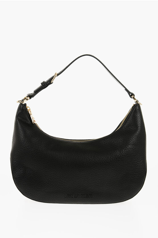 Moschino Love Textured Faux Leather Eco-friendly Giant Hobo Bag With