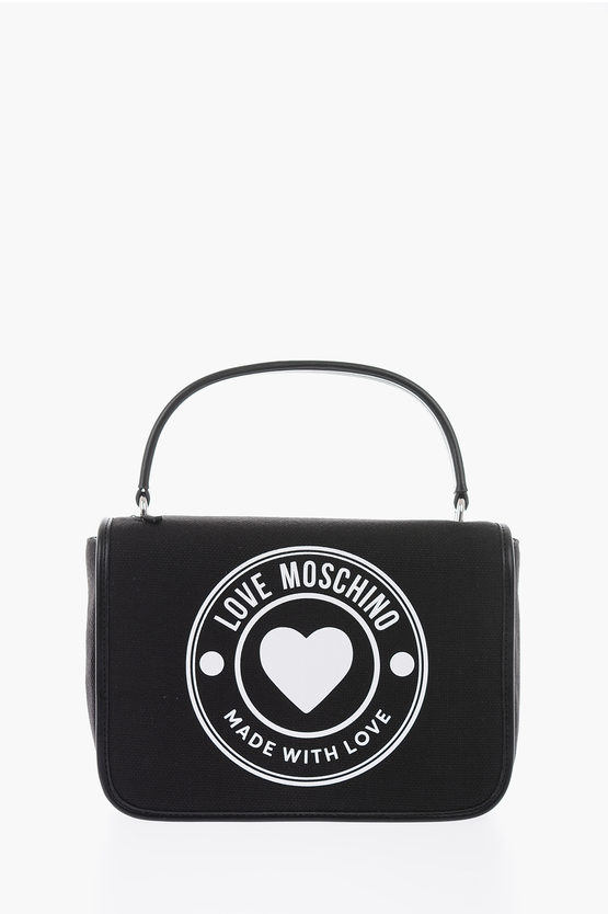 Moschino Love Top Handle Bag With Removable Shoulder Strap In Black