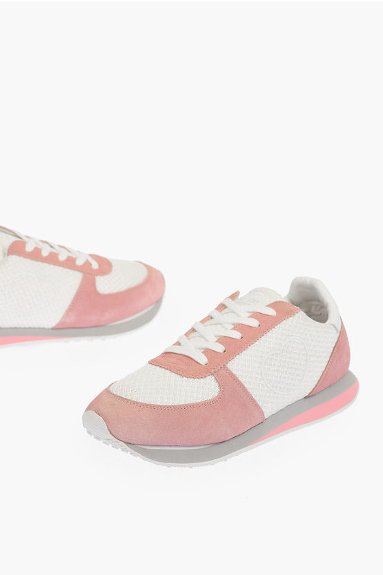 Moschino Love Two-tone Suede Leather Details Walk 25 Sneakers In Pink