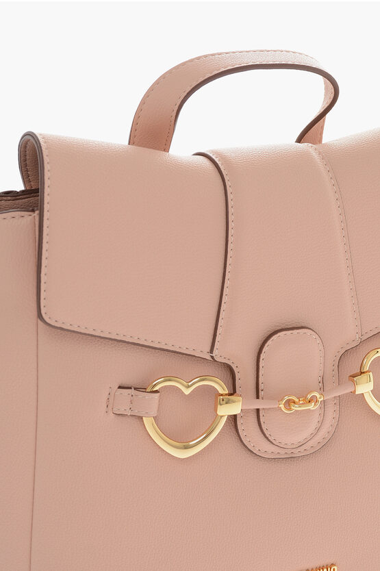 LOVE Vegan Leather Backpack with Heart-Shaped Buckles