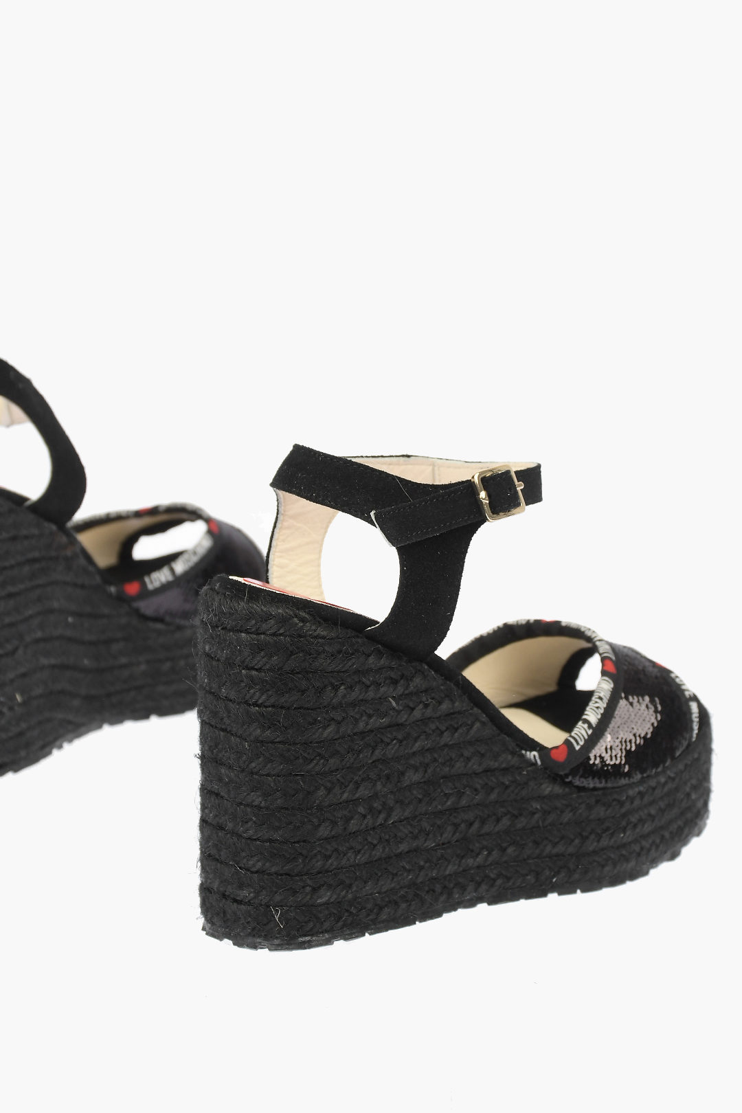 Moschino LOVE Wedge Sandals with Sequins 11cm women - Glamood Outlet