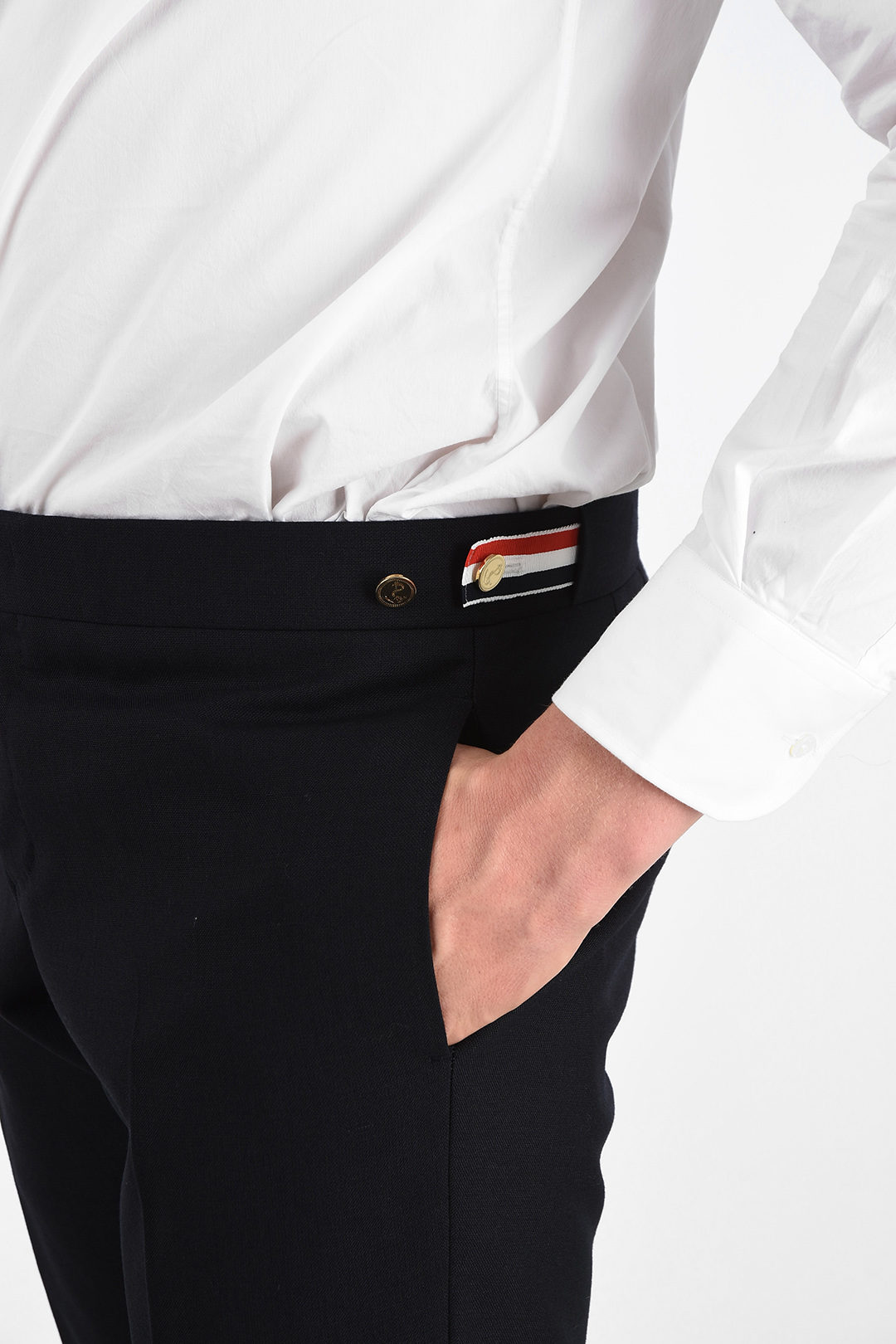 Thom Browne Low Rise SIDE TAB Skinny Fit Pants men - Glamood