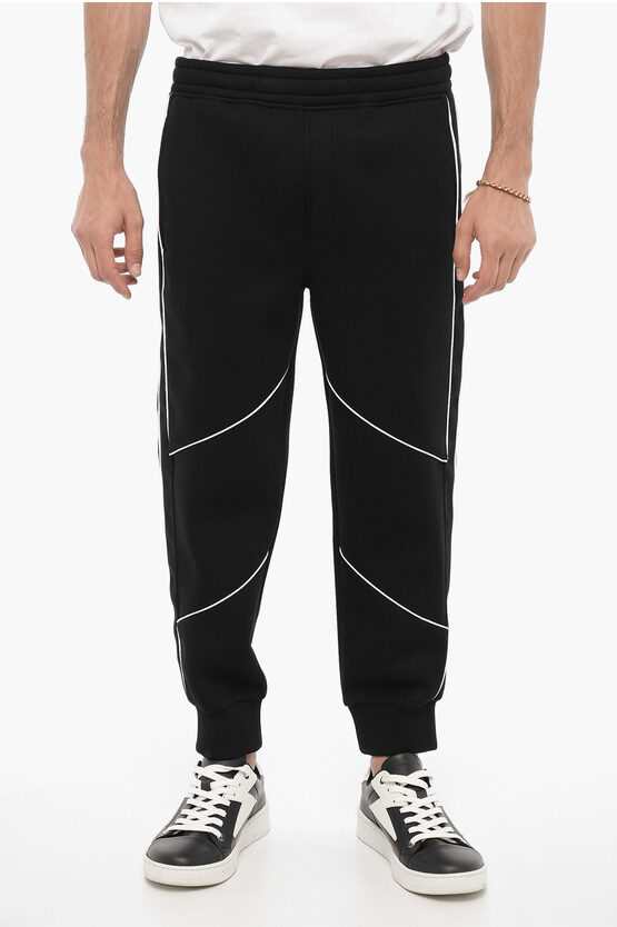 Shop Neil Barrett Low-rise Skinny Fit Piping Joggers