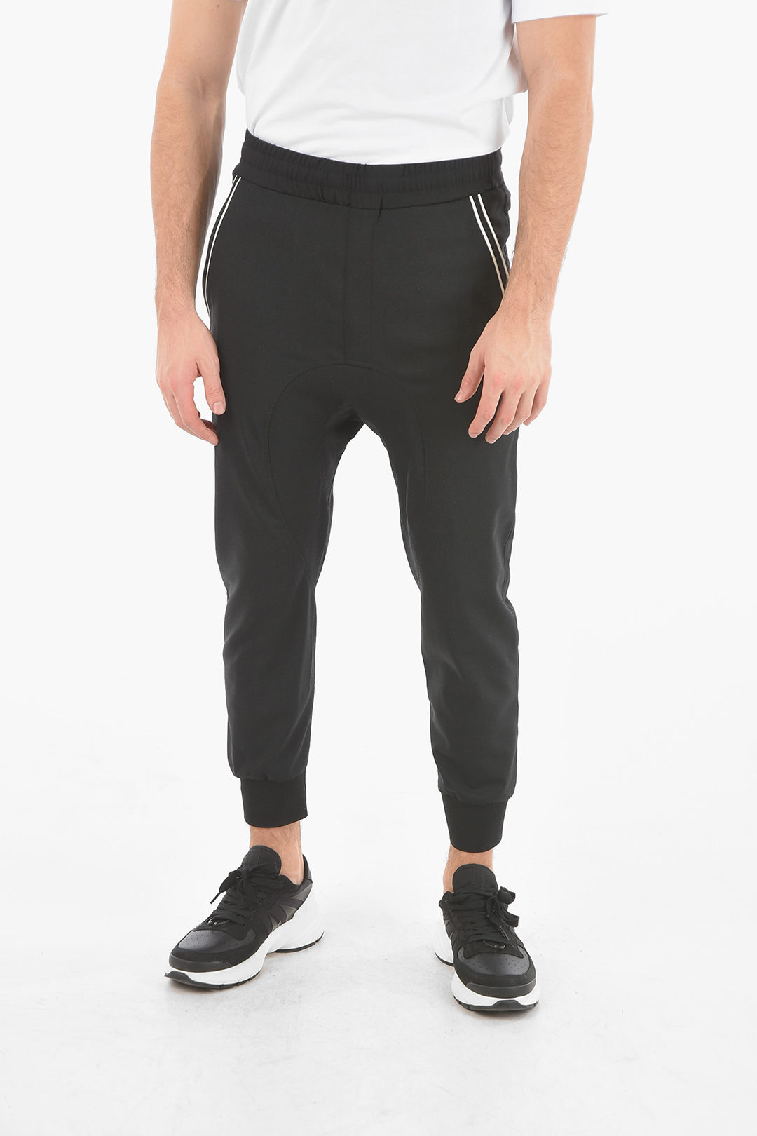Neil Barrett Low-Rise SLOUCH FIT Contrasting Band Pants men - Glamood ...