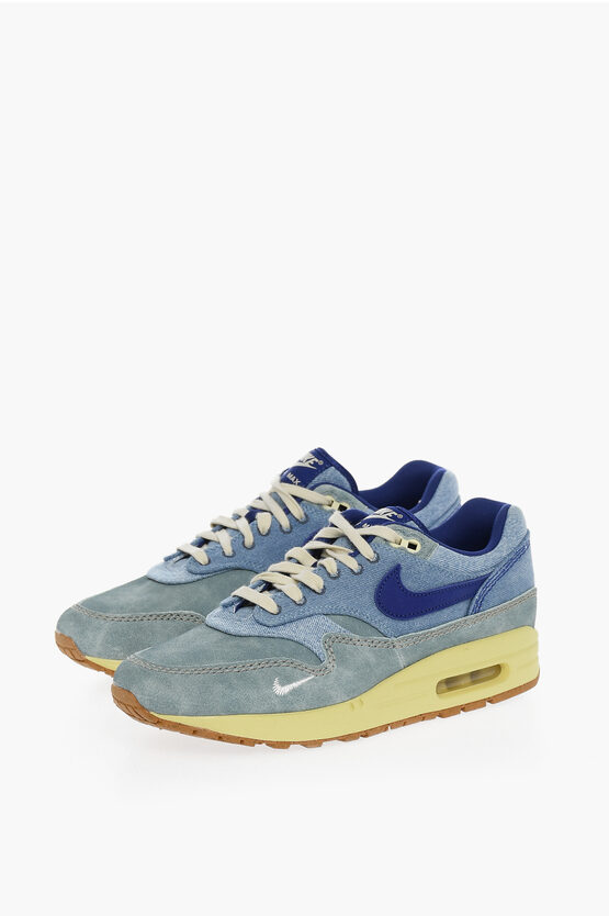 Nike Low-top Air Max 1 Prm Trainers With Contrasting Seams In Blue