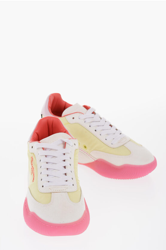 Stella Mccartney Low-top Loop Sneakers Qith Contrasting Panels In Pink