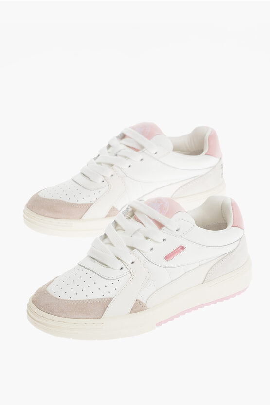 Palm Angels Low-top Sneakers With Embossed Logo In White