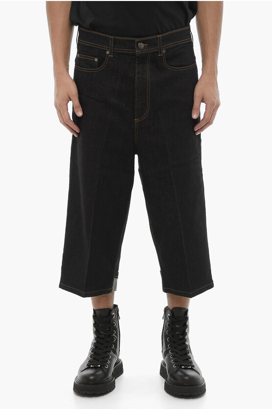 Neil Barrett Low Waist Flared Jeans In Black