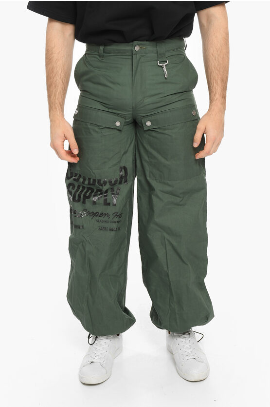 Reese Cooper Low-waist Waxed Cotton Supply Pants In Green