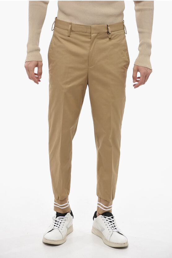 Shop Neil Barrett Low-waisted Jack Pants With Ribbed Cuff