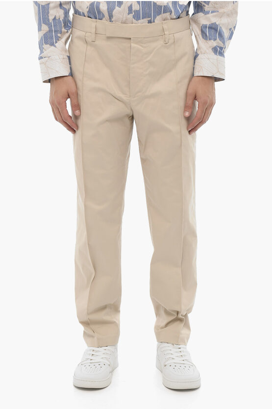 Neil Barrett Low-wait Slim Fit Pants With Belt Loops In Brown