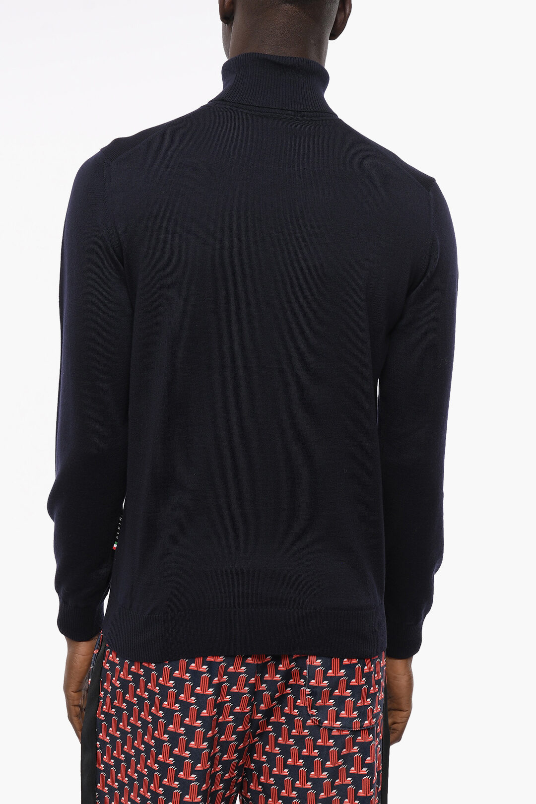 Men’s Dark Navy Merino Wool Turtle Neck Sweater – Luxury Fine-Knit Pullover for Workwear, Evenings & Winter Travel India