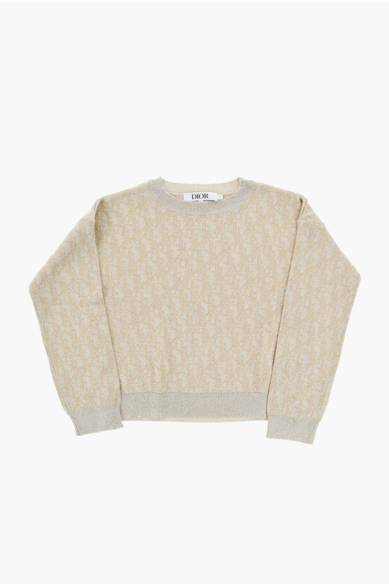 Dior Lurex Crew-neck Sweater With All-over Logo