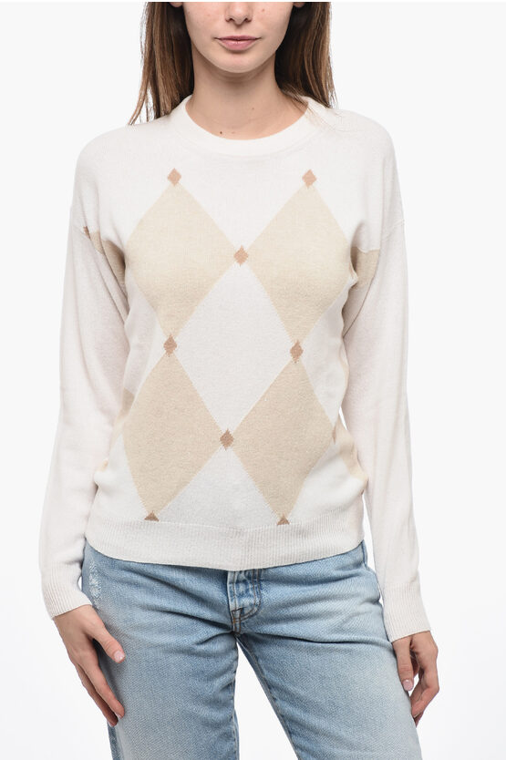 Shop Peserico Lurex Detailing Sweater With Geometric Motif