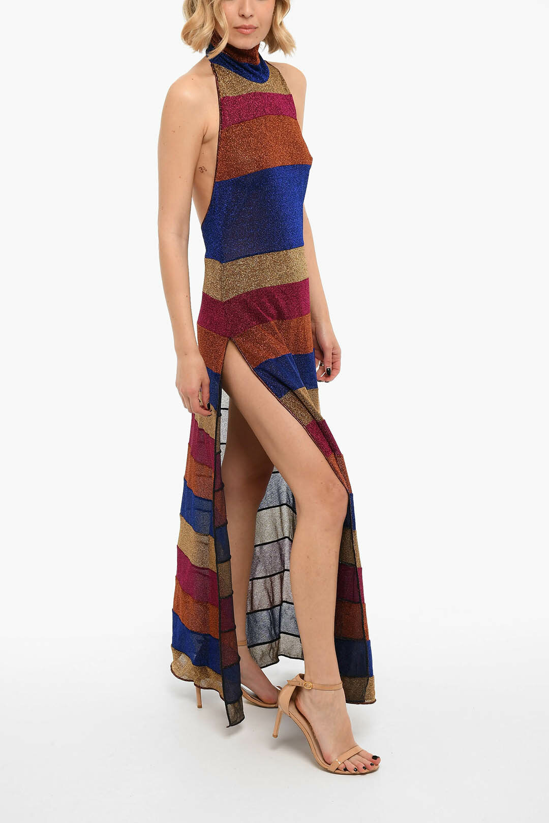 Oseree Lurex LUMIERE Maxi Dress With Halter Neckline women