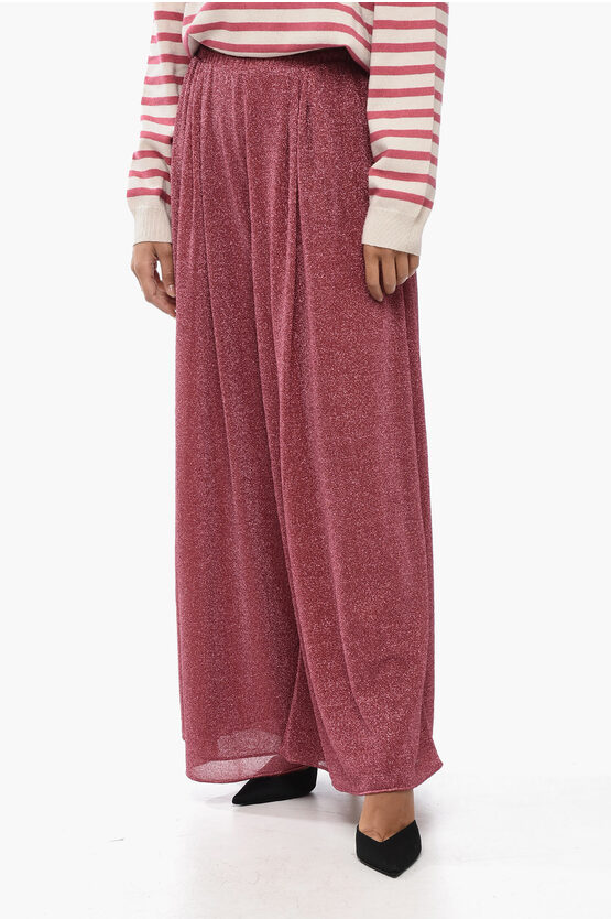 Shop Oseree Lurex Lumiere Palazzo Pants