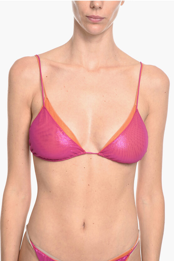 Oseree Lurex Mesh Bikini In Pink