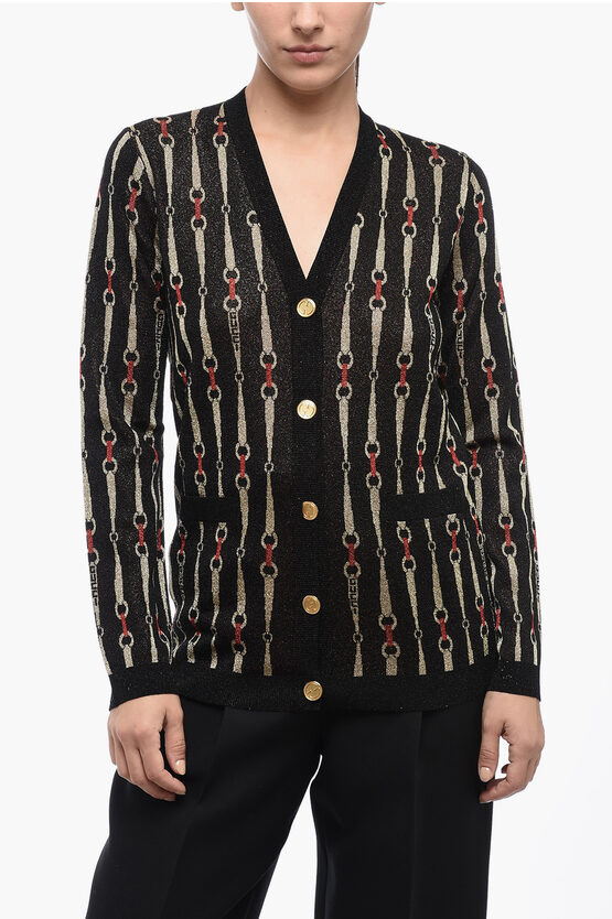 Gucci Horsebit Jacquard Cardigan In Multi