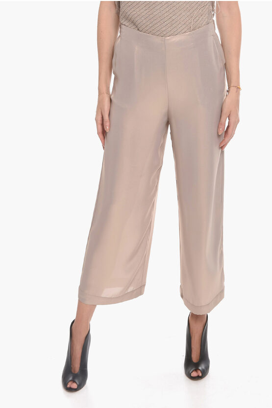 Altea Lurex Page Flared Trousers In Pink
